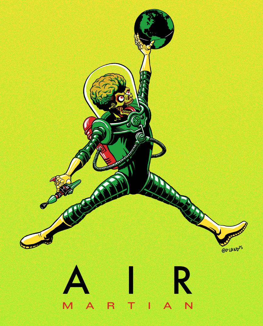 Martian from, Attack From Mars recreation of Iconic Air Jordan pose
