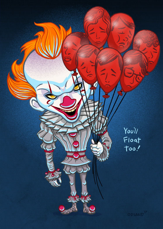 Pennywise the clown with balloons