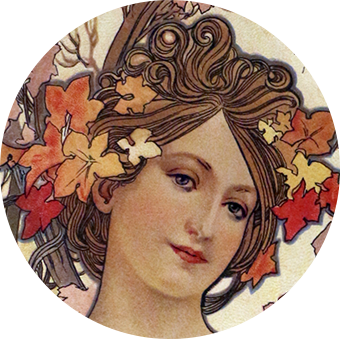  a portrait made by mucha, depicting a woman with her hair pulled back by flowers. she is holding grapes in one hand and wearing a light pink dress