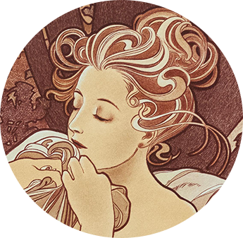  a portrait of a woman lying done with the color scheme being that of a earthtone red. she is depicted as if she is enjoying the day
