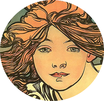 portrait of a woman with flowing hair all over the place